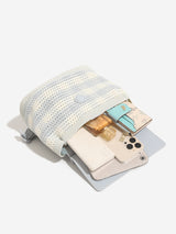 Resort look rattan knit backpack/handbag
