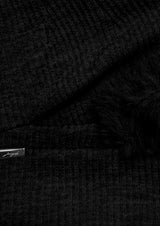  FLUFFY FORM BEANIE . BLACK