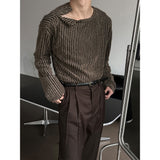 [S/S] ストライプスナップヘンリーネックスリーブ(2color)