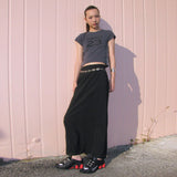 Hot Slit Maxi Skirt Black
