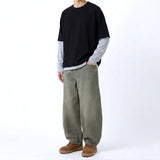 Crop Layered Long Sleeve Dark Gray