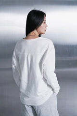 ESSENTIAL PLEAT U-NECK TEE (Off-White)