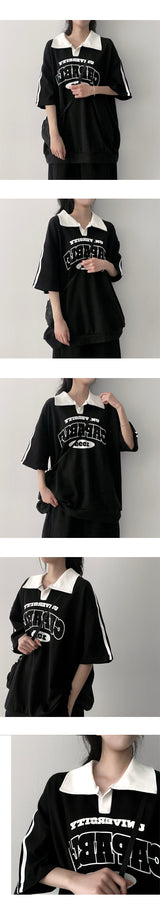 テニーラインカラーショートスリーブTシャツ