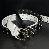 Rat Double Eyelet Long Leather Belt