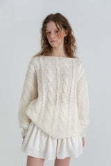 Cinnamon cable knit_ivory