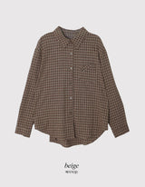 #Classic Unique Pocket Check Overfit Shirt (3color)