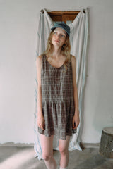T/T Peony check one-piece (brown)