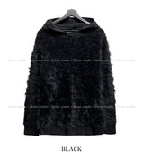 Trimming Mohair Hood Layer Knit