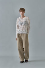 Rose half neck top_black