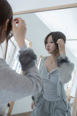 スタッズ リボン キャミソール(gray)