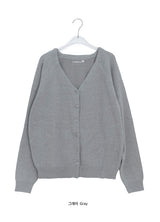 Hio Basic Loose-Fit V-Neck Cardigan
