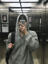 Meliou Crop Knit Hooded Zip-Up 3C
