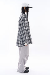 Autumn vintage loose check shirt
