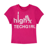 "BBY TECHG1RL" Tシャツ
