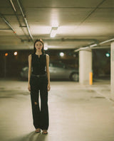DESTROYED SLIM WIDE FIT DENIM PANTS_BLACK code 6836