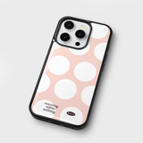 holiday epoxy bumper case (pink-white dot)