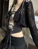 Buruna Net Strap Cardigan (black)