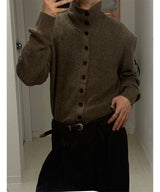 [F/W] Highneck button crop knit cardigan(3color)
