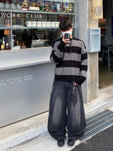 Twisted Stripe Round Knitwear (4color)