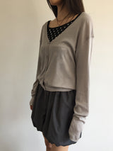 Bone Silk V Cardigan (2color)