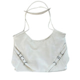 Belted Buckle Cross Double Strap Big Shoulder Bag (3 Colors)