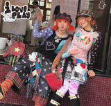 イスケープパークLoveplayshop ストリッピードパッチワークデザインべレッドアーティストハット