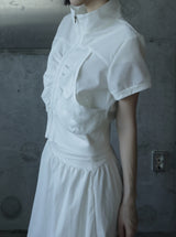 Riren Summer Shirred Zip-up