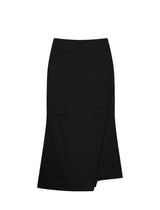 Asymmetric Mermaid Jersey Skirt / Black