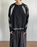 Star-printed Knitwear Zip-Up