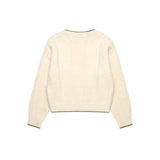 Flower Heavy Gauge Cardigan_Ivory