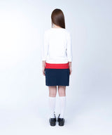 Folded colorblock skirt (navy)
