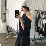 [Robbins] レタリング ワンショルダー ショートスリーブ Tシャツ 3カラー
