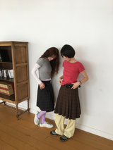 YWD PLAID PLEATS SKIRT (3color)