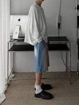 ASCLO Ethnic Embroidery Denim Bermuda Pants (2color)