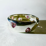 Bold pink heart cubic ring