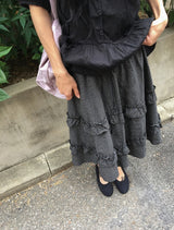 Chiyo Check Frill Tiered Midi Skirt
