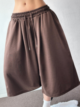 All Love Tattoo Print Patch Wide Bermuda Pants 4Color