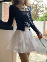 strap lace-up long-sleeved inner two-piece