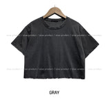 Mully ダメージコットンクロップTシャツ
