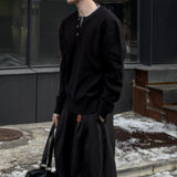 Riven Layered Henley-Neck Knit