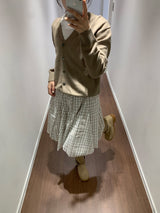 Rambo check midi skirt (2color)