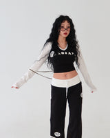 Rose Patch Color Raglan T-shirt