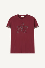 チェックスターワッペンTシャツ