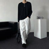 OAハイネホックヘンリーネックロングスリーブドシャツ (4 colors)
