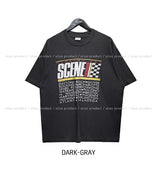 Sporty scene printing over short sleeve