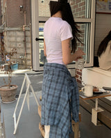 (Unisex) Destroyed check shirts