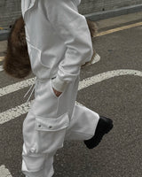 Eyelet full hoodie zip up