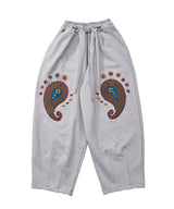 PAISLEY EMB. H-T SWEAT PANTS (Gray)