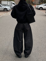 Sirggle Herringbone Raw Curved Denim
