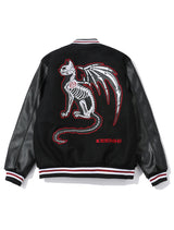 DEMON CAT VARSITY JACKET - [BLACK]